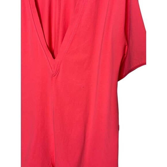 🆕  Free People Movement Hot Shot Tee Romper In Electric Sunset Neon Pink/Coral - Picture 6 of 12